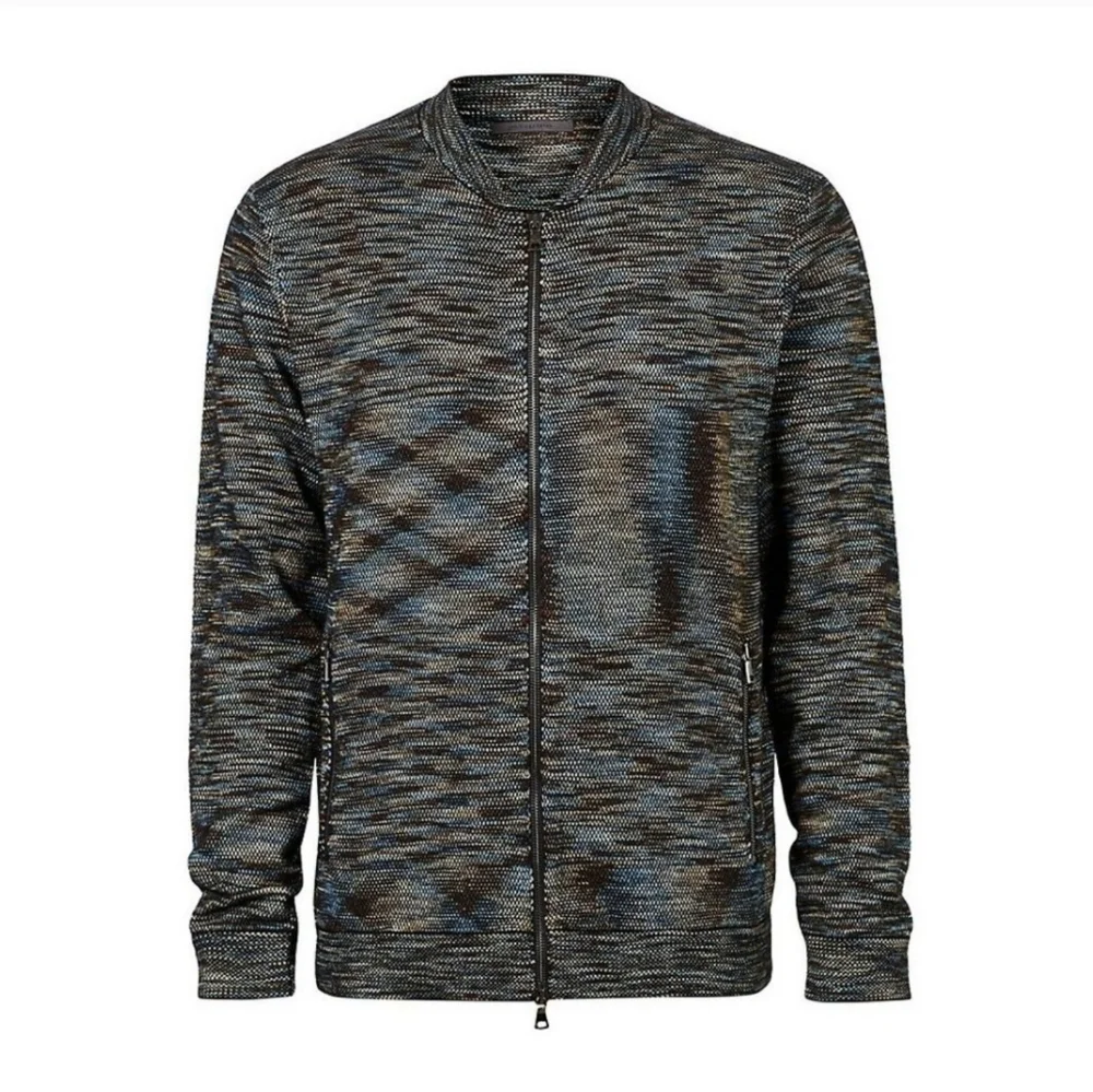 John Varvatos Collection Men's Sylvan Baseball Jacket Space Dyed Blue Topaz M - Picture 4 of 16